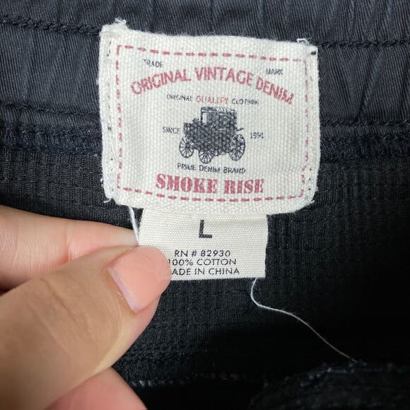 Vintage Original Denim Smoke Rise Mens Jeans Black Pull On Skinny Cotton Large - Picture 5 of 14